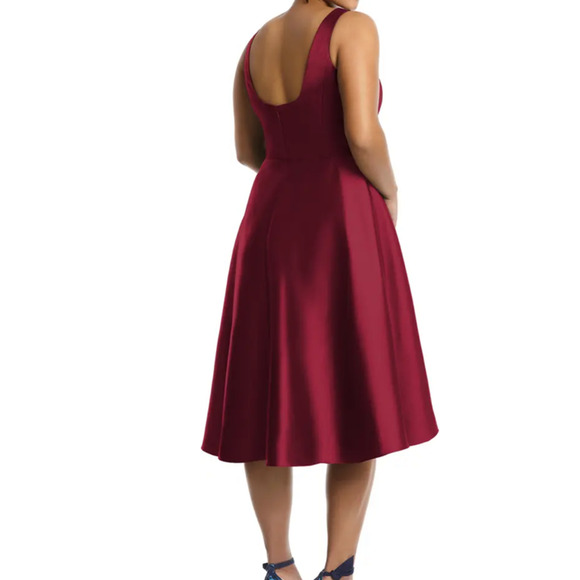 Alfred Sung dress burgundy D697w high low cocktail size 22W - Picture 8 of 8